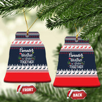 Sweater Weather Christmas Ceramic Ornament with Better Together Quote and Reindeer Snowflake - Wonder Print Shop
