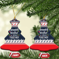 Sweater Weather Christmas Ceramic Ornament with Better Together Quote and Reindeer Snowflake - Wonder Print Shop