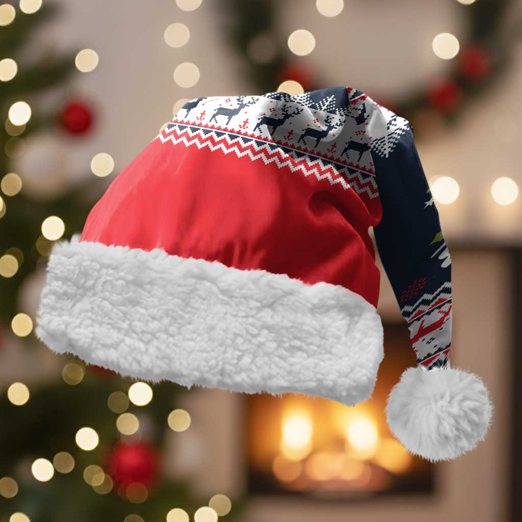 Sweater Weather Christmas Santa Hat with Better Together Quote and Reindeer Snowflake - Wonder Print Shop