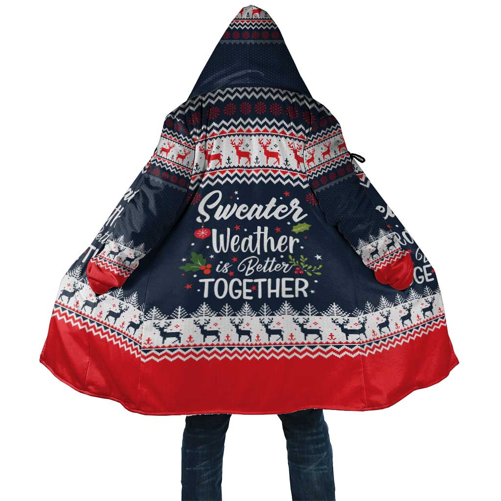 Sweater Weather Christmas Cloak with Better Together Quote and Reindeer Snowflake - Wonder Print Shop