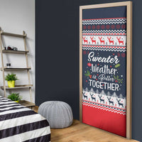 Sweater Weather Christmas Door Cover with Better Together Quote and Reindeer Snowflake - Wonder Print Shop