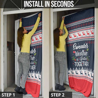 Sweater Weather Christmas Door Cover with Better Together Quote and Reindeer Snowflake - Wonder Print Shop