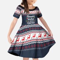 Sweater Weather Christmas Family Matching Long Sleeve Bodycon Dress and Hawaiian Shirt with Better Together Quote and Reindeer Snowflake - Wonder Print Shop
