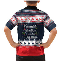 Sweater Weather Christmas Family Matching Mermaid Dress and Hawaiian Shirt with Better Together Quote and Reindeer Snowflake - Wonder Print Shop
