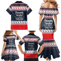 Sweater Weather Christmas Family Matching Mermaid Dress and Hawaiian Shirt with Better Together Quote and Reindeer Snowflake - Wonder Print Shop