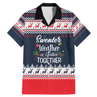 Sweater Weather Christmas Family Matching Mermaid Dress and Hawaiian Shirt with Better Together Quote and Reindeer Snowflake - Wonder Print Shop