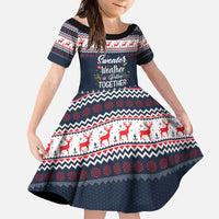 Sweater Weather Christmas Family Matching Off The Shoulder Long Sleeve Dress and Hawaiian Shirt with Better Together Quote and Reindeer Snowflake - Wonder Print Shop