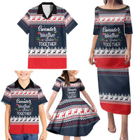 Sweater Weather Christmas Family Matching Puletasi and Hawaiian Shirt with Better Together Quote and Reindeer Snowflake - Wonder Print Shop