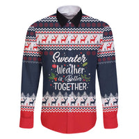 Sweater Weather Christmas Family Matching Puletasi and Hawaiian Shirt with Better Together Quote and Reindeer Snowflake - Wonder Print Shop