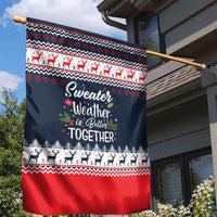 Sweater Weather Christmas Garden Flag with Better Together Quote and Reindeer Snowflake - Wonder Print Shop