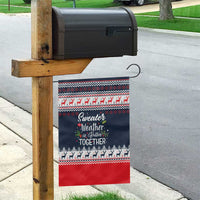 Sweater Weather Christmas Garden Flag with Better Together Quote and Reindeer Snowflake - Wonder Print Shop