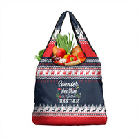 Sweater Weather Christmas Grocery Bag with Better Together Quote and Reindeer Snowflake - Wonder Print Shop
