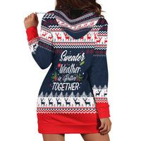 Sweater Weather Christmas Hoodie Dress with Better Together Quote and Reindeer Snowflake - Wonder Print Shop