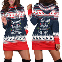 Sweater Weather Christmas Hoodie Dress with Better Together Quote and Reindeer Snowflake - Wonder Print Shop