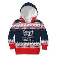 Sweater Weather Christmas Kid Hoodie with Better Together Quote and Reindeer Snowflake - Wonder Print Shop