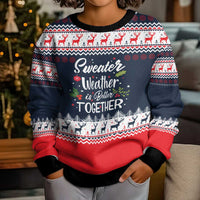 Sweater Weather Christmas Kid Ugly Christmas Sweater with Better Together Quote and Reindeer Snowflake - Wonder Print Shop