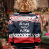 Sweater Weather Christmas Kid Ugly Christmas Sweater with Better Together Quote and Reindeer Snowflake - Wonder Print Shop