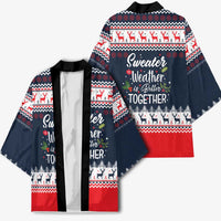 Sweater Weather Christmas Kimono with Better Together Quote and Reindeer Snowflake - Wonder Print Shop