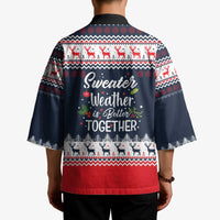 Sweater Weather Christmas Kimono with Better Together Quote and Reindeer Snowflake - Wonder Print Shop