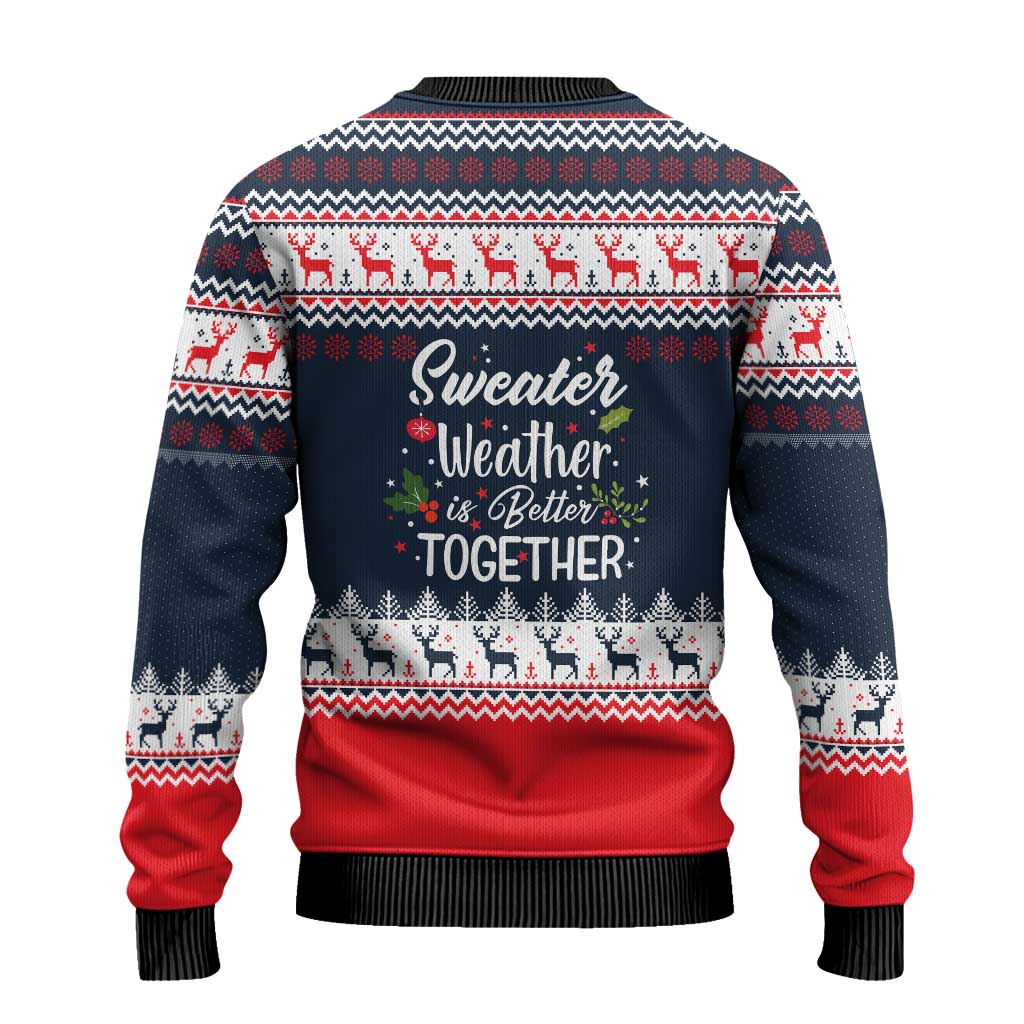 Sweater Weather Christmas Ugly Christmas Sweater with Better Together Quote and Reindeer Snowflake - Wonder Print Shop
