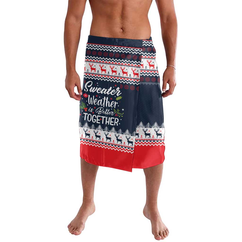 Sweater Weather Christmas Lavalava with Better Together Quote and Reindeer Snowflake - Wonder Print Shop