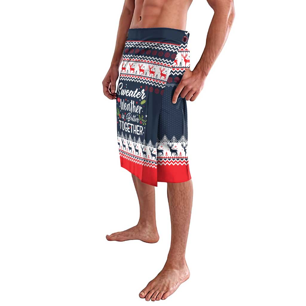 Sweater Weather Christmas Lavalava with Better Together Quote and Reindeer Snowflake - Wonder Print Shop