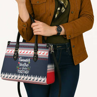 Sweater Weather Christmas Leather Bag with Better Together Quote and Reindeer Snowflake - Wonder Print Shop