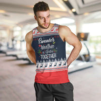 Sweater Weather Christmas Men Tank Top with Better Together Quote and Reindeer Snowflake - Wonder Print Shop