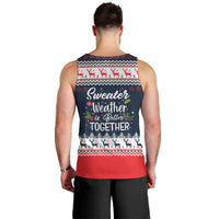 Sweater Weather Christmas Men Tank Top with Better Together Quote and Reindeer Snowflake - Wonder Print Shop