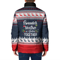 Sweater Weather Christmas Padded Jacket with Better Together Quote and Reindeer Snowflake - Wonder Print Shop