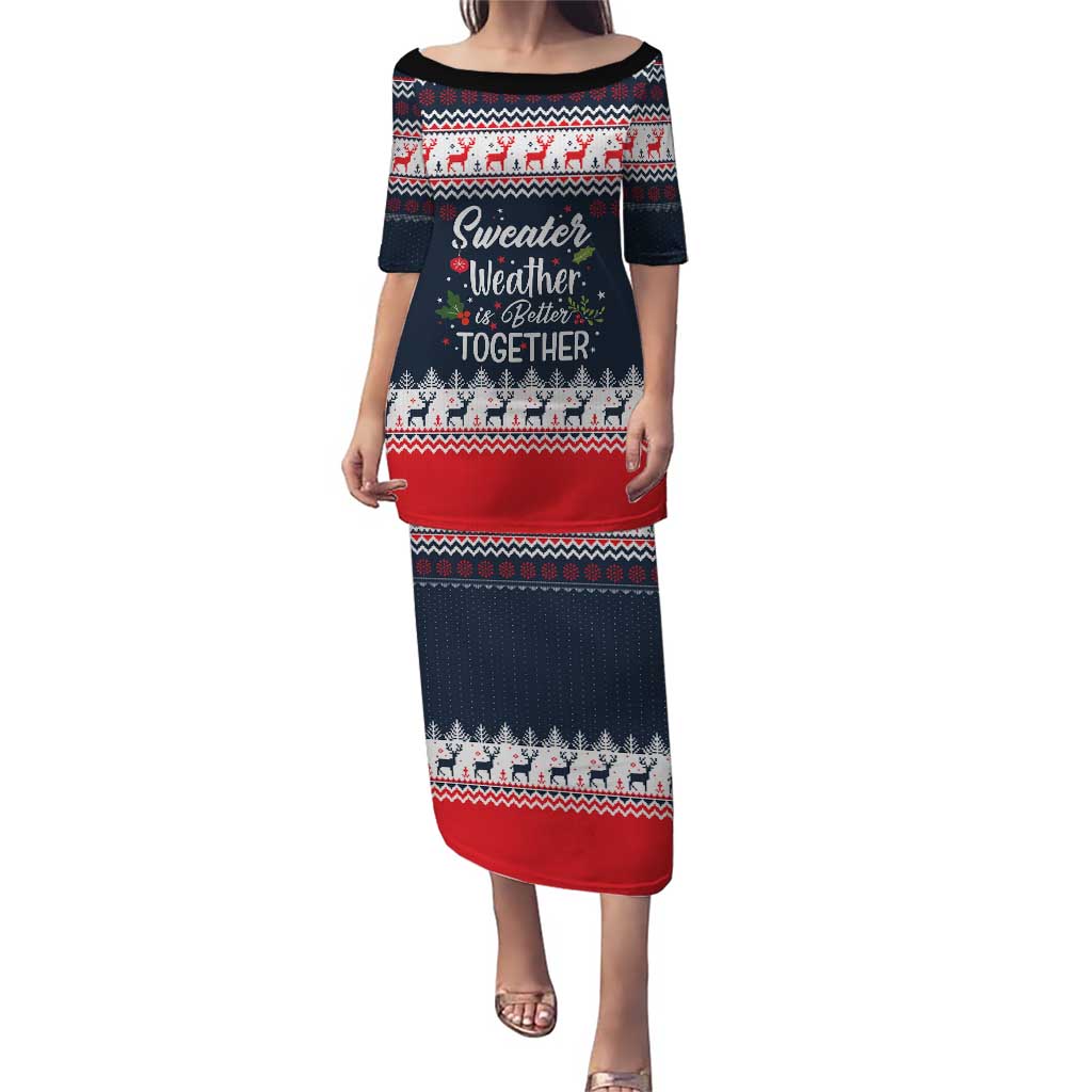 Sweater Weather Christmas Puletasi with Better Together Quote and Reindeer Snowflake - Wonder Print Shop