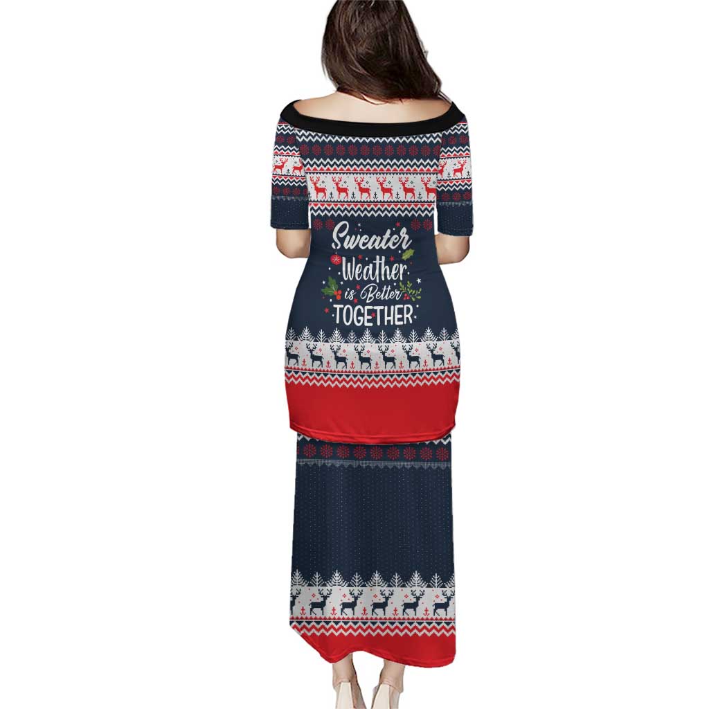 Sweater Weather Christmas Puletasi with Better Together Quote and Reindeer Snowflake - Wonder Print Shop