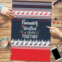 Sweater Weather Christmas Puzzle with Better Together Quote and Reindeer Snowflake - Wonder Print Shop
