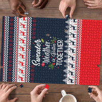 Sweater Weather Christmas Puzzle with Better Together Quote and Reindeer Snowflake - Wonder Print Shop