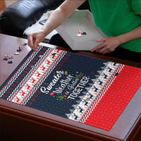 Sweater Weather Christmas Puzzle with Better Together Quote and Reindeer Snowflake - Wonder Print Shop