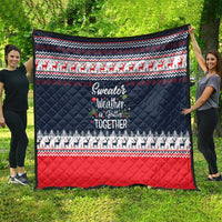 Sweater Weather Christmas Quilt with Better Together Quote and Reindeer Snowflake - Wonder Print Shop