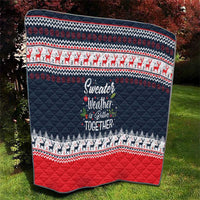 Sweater Weather Christmas Quilt with Better Together Quote and Reindeer Snowflake - Wonder Print Shop