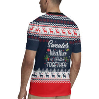 Sweater Weather Christmas Rugby Jersey with Better Together Quote and Reindeer Snowflake - Wonder Print Shop