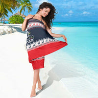 Sweater Weather Christmas Sarong with Better Together Quote and Reindeer Snowflake - Wonder Print Shop