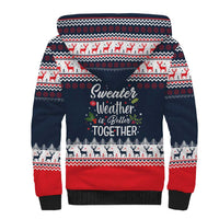 Sweater Weather Christmas Sherpa Hoodie with Better Together Quote and Reindeer Snowflake - Wonder Print Shop