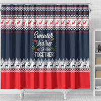 Sweater Weather Christmas Shower Curtain with Better Together Quote and Reindeer Snowflake - Wonder Print Shop