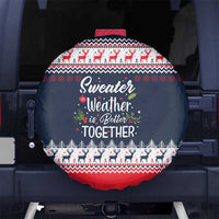Sweater Weather Christmas Spare Tire Cover with Better Together Quote and Reindeer Snowflake - Wonder Print Shop