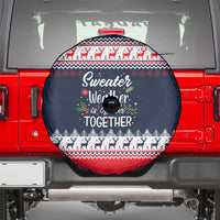 Sweater Weather Christmas Spare Tire Cover with Better Together Quote and Reindeer Snowflake - Wonder Print Shop