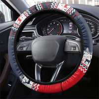 Sweater Weather Christmas Steering Wheel Cover with Better Together Quote and Reindeer Snowflake - Wonder Print Shop