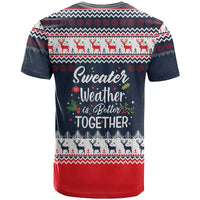 Sweater Weather Christmas T Shirt with Better Together Quote and Reindeer Snowflake - Wonder Print Shop