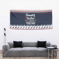 Sweater Weather Christmas Tapestry with Better Together Quote and Reindeer Snowflake - Wonder Print Shop