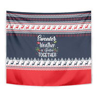 Sweater Weather Christmas Tapestry with Better Together Quote and Reindeer Snowflake - Wonder Print Shop