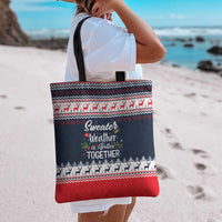 Sweater Weather Christmas Tote Bag with Better Together Quote and Reindeer Snowflake - Wonder Print Shop