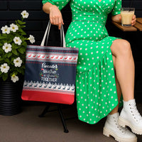 Sweater Weather Christmas Tote Bag with Better Together Quote and Reindeer Snowflake - Wonder Print Shop