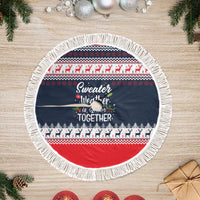 Sweater Weather Christmas Tree Skirt with Better Together Quote and Reindeer Snowflake - Wonder Print Shop